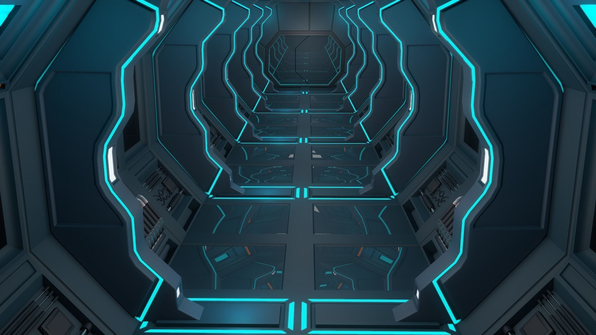 Sci Fi Interior 3D model_2