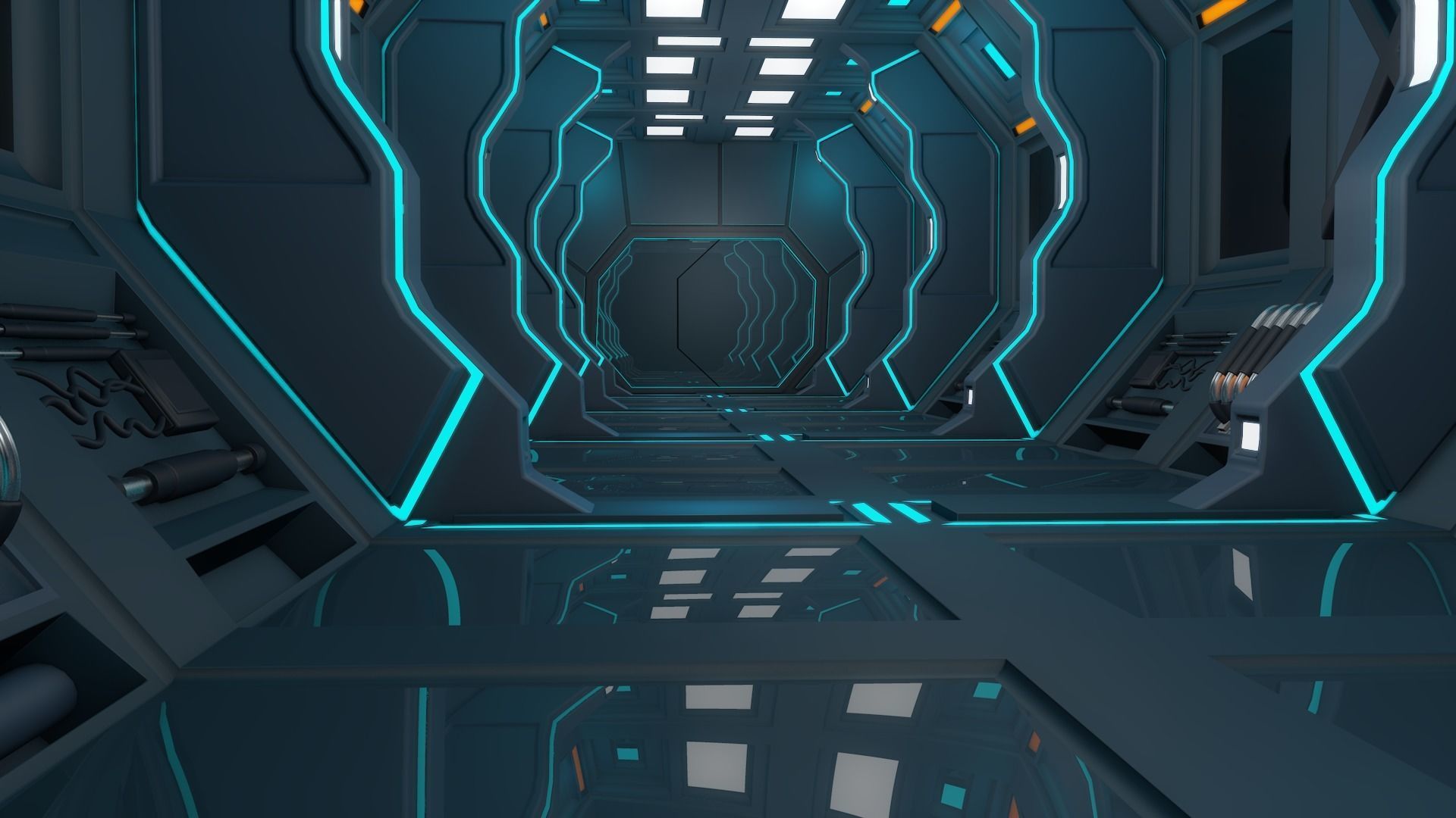 Sci Fi Interior 3D model_4