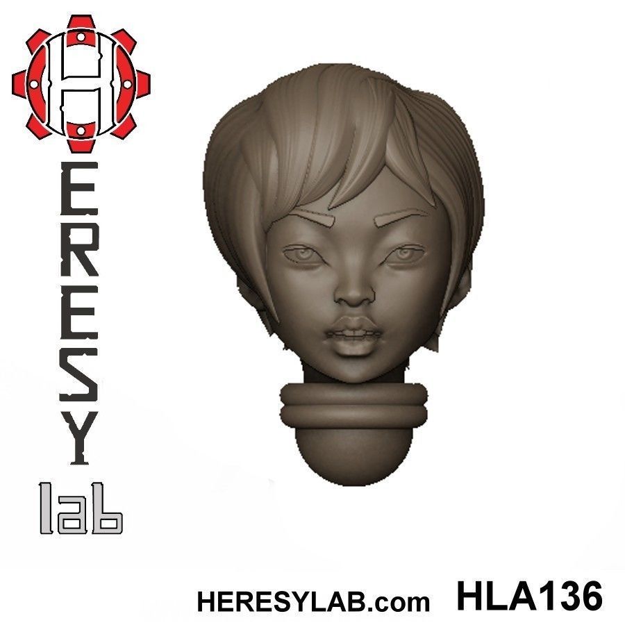 Heresylab - Female Sci-Fi heads for conversions SET 11 of 21 3D print model_3
