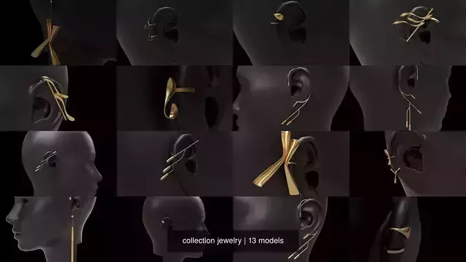 collection jewelry different gold ear cuffs