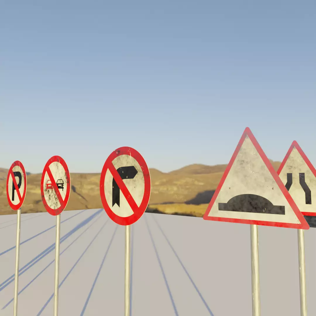 Traffic Signs Free 3D model