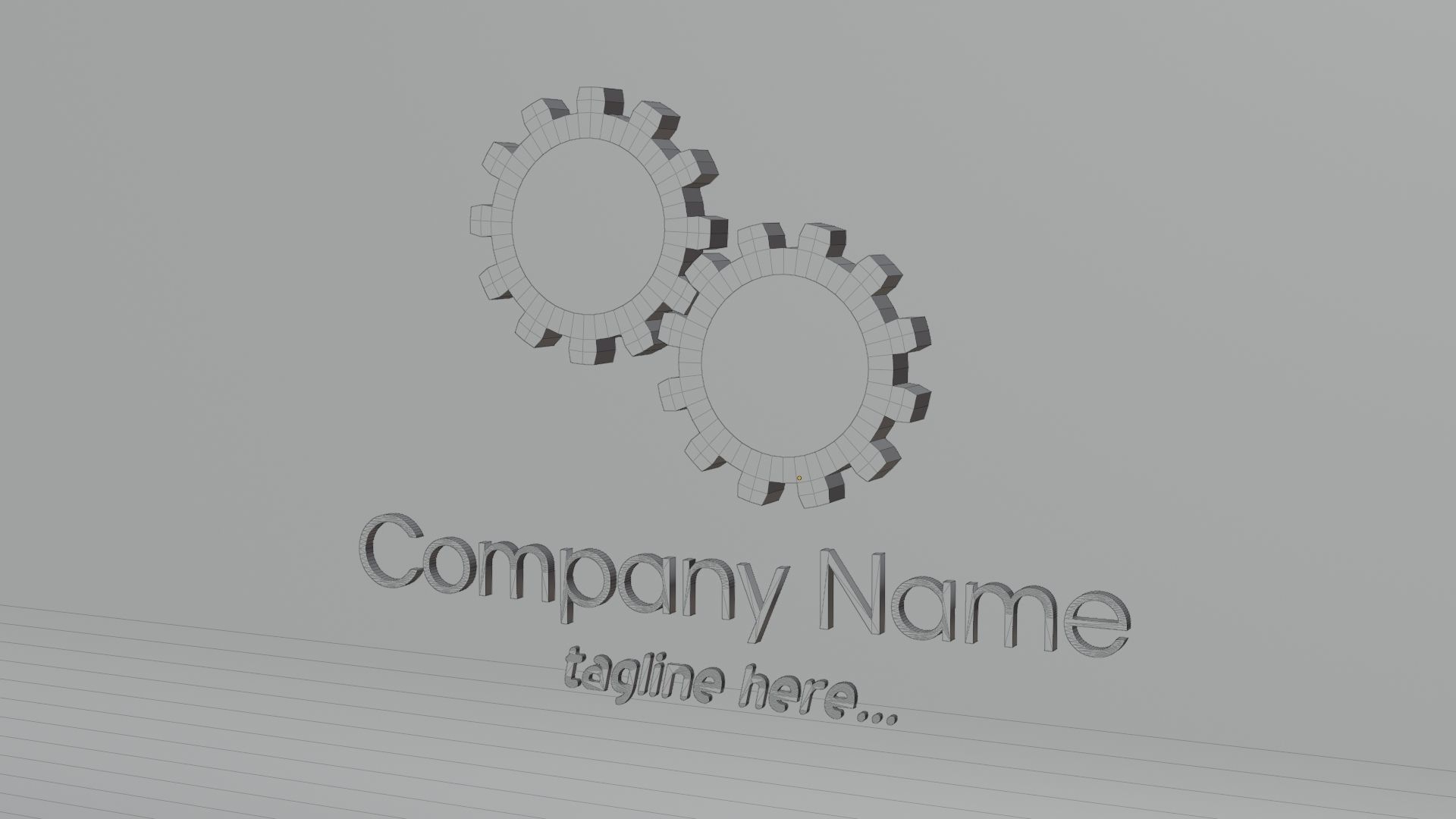 Abstract name logo Low-poly 3D model_3