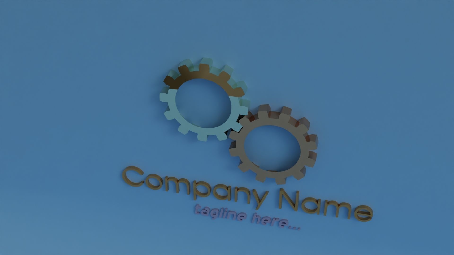 Abstract name logo Low-poly 3D model_1