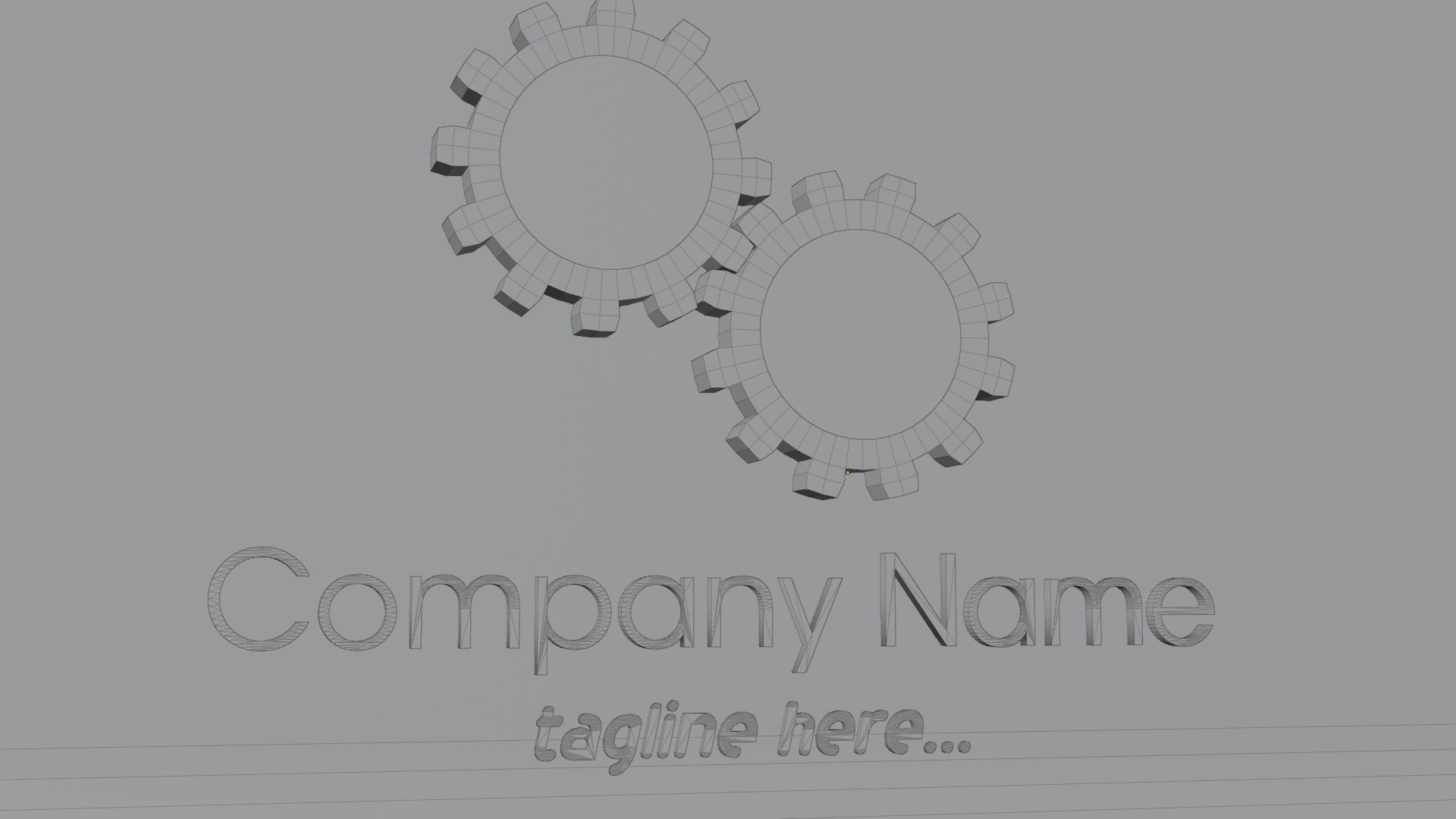 Abstract name logo Low-poly 3D model_7