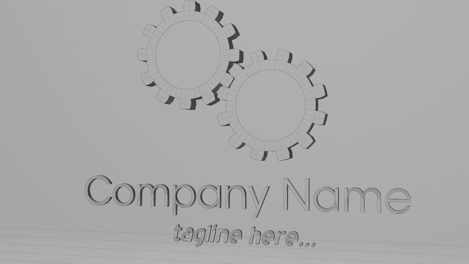 Abstract name logo Low-poly 3D model_5