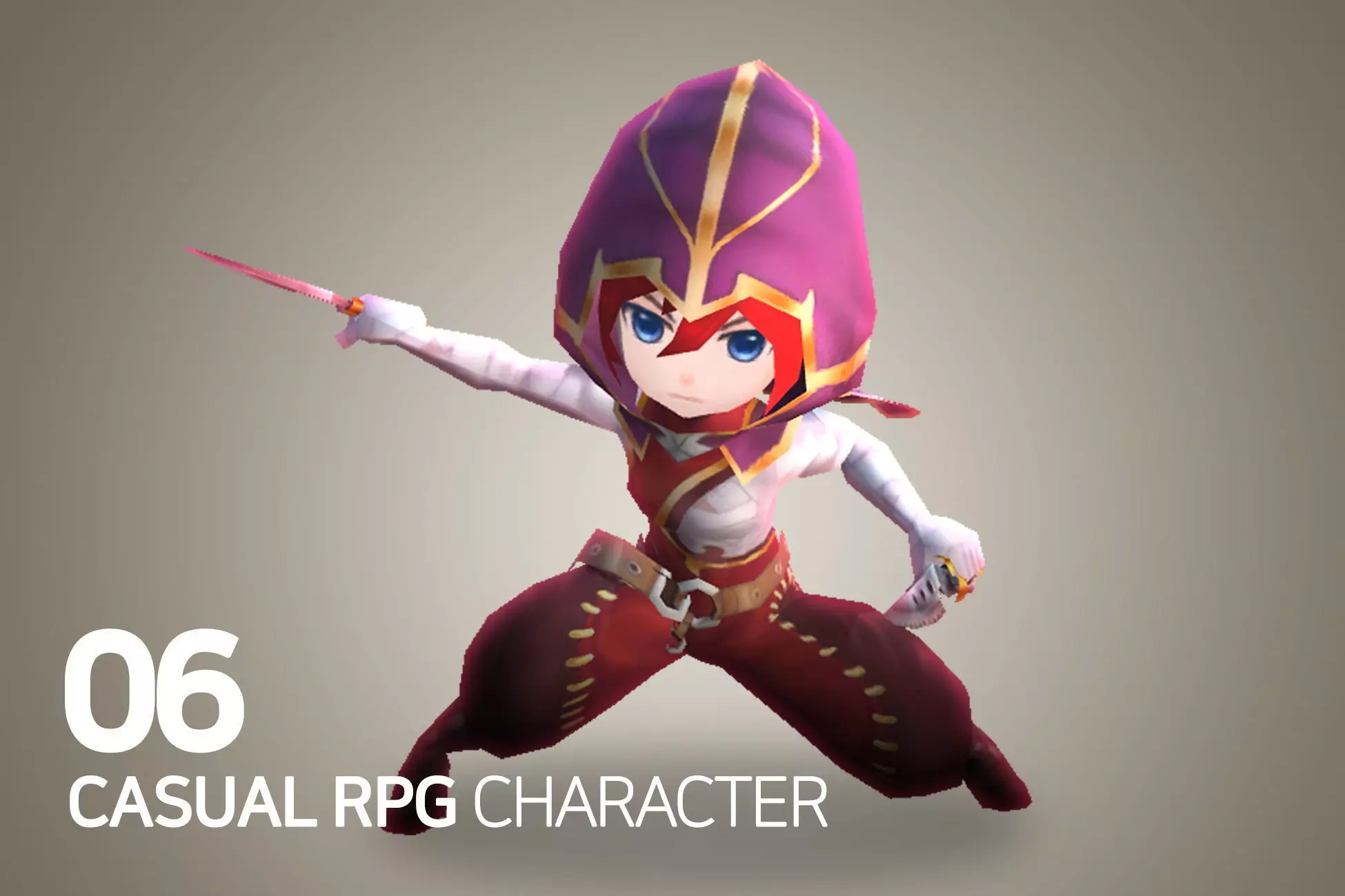 Casual RPG Character - 6 Bardo Low-poly 3D model_0