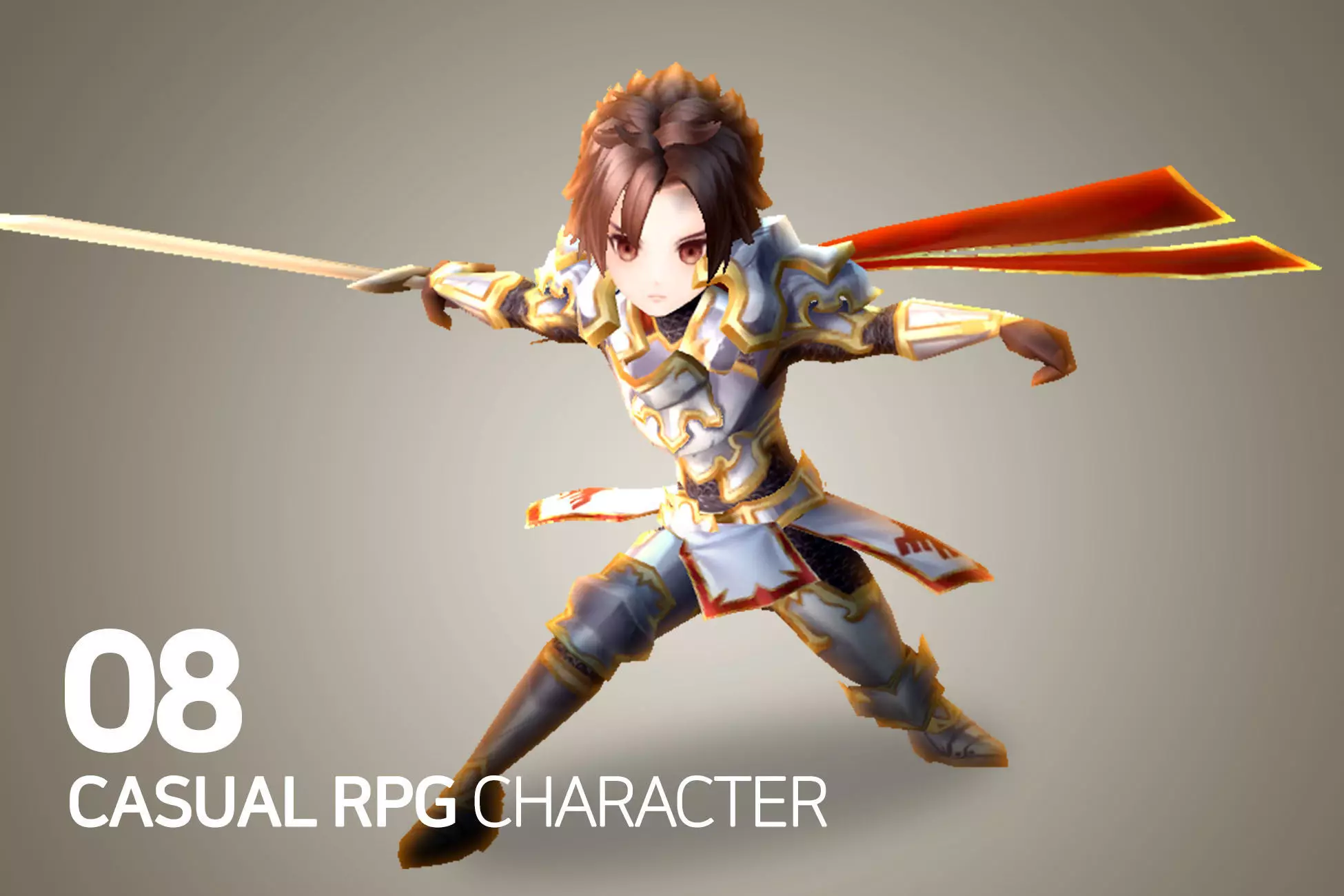 Casual RPG Character - 8 Ekard Low-poly 3D model_0