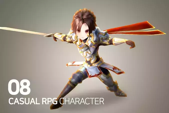 Casual RPG Character - 8 Ekard Low-poly 3D model Casual RPG Character - 8 Ekard Low-poly 3D model