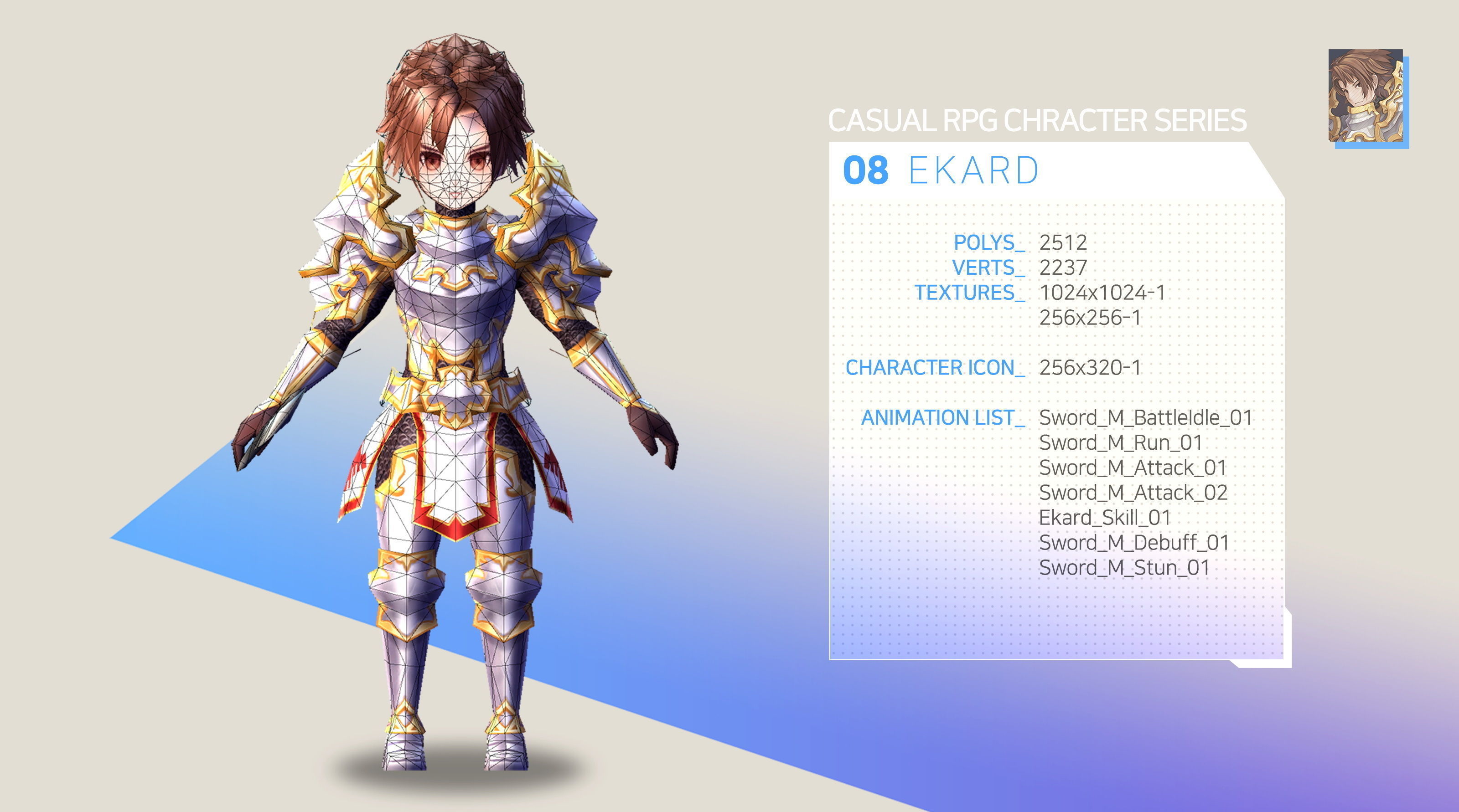 Casual RPG Character - 8 Ekard Low-poly 3D model_2