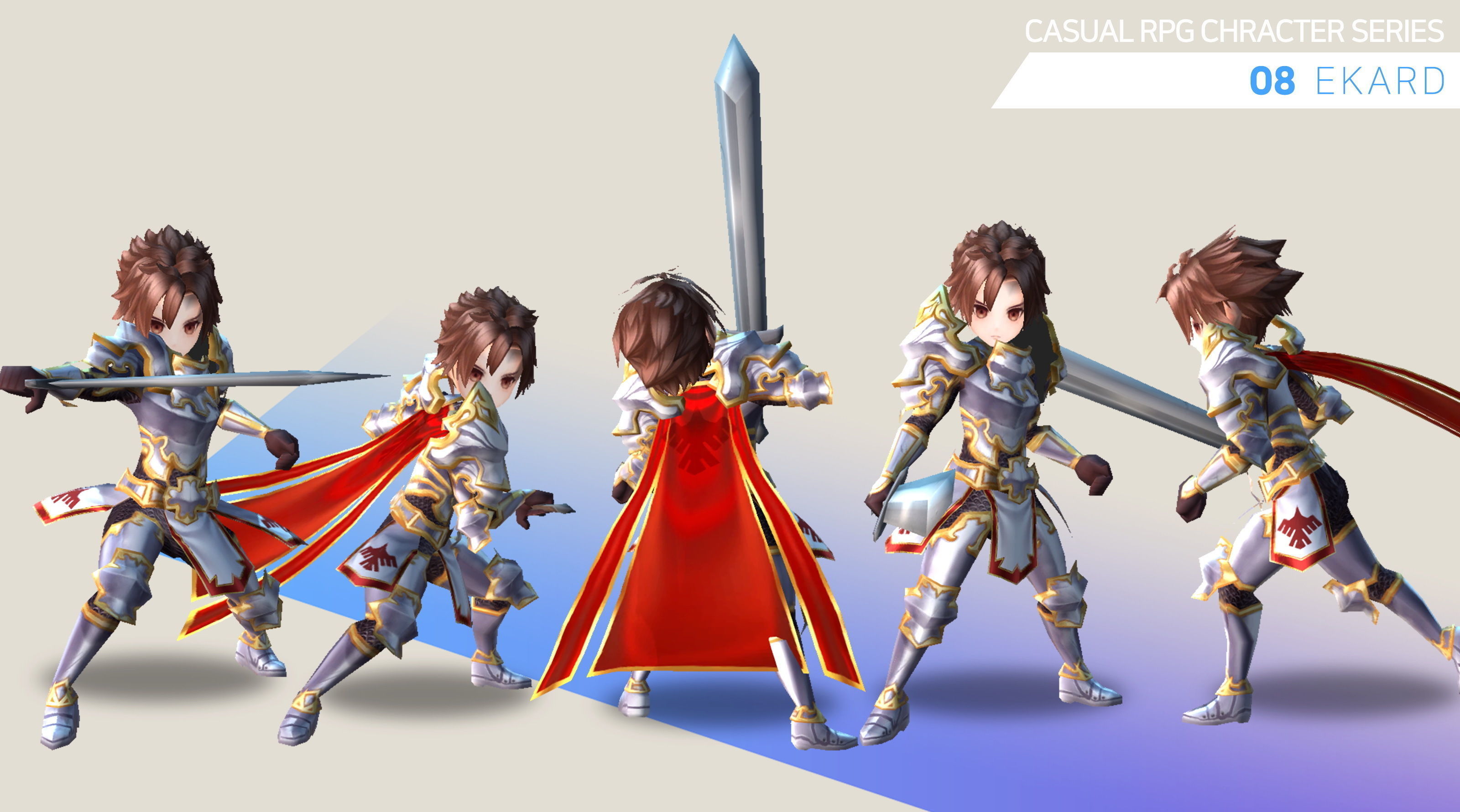 Casual RPG Character - 8 Ekard Low-poly 3D model_3