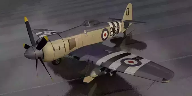 Hawker Sea Fury FB-11 3D model