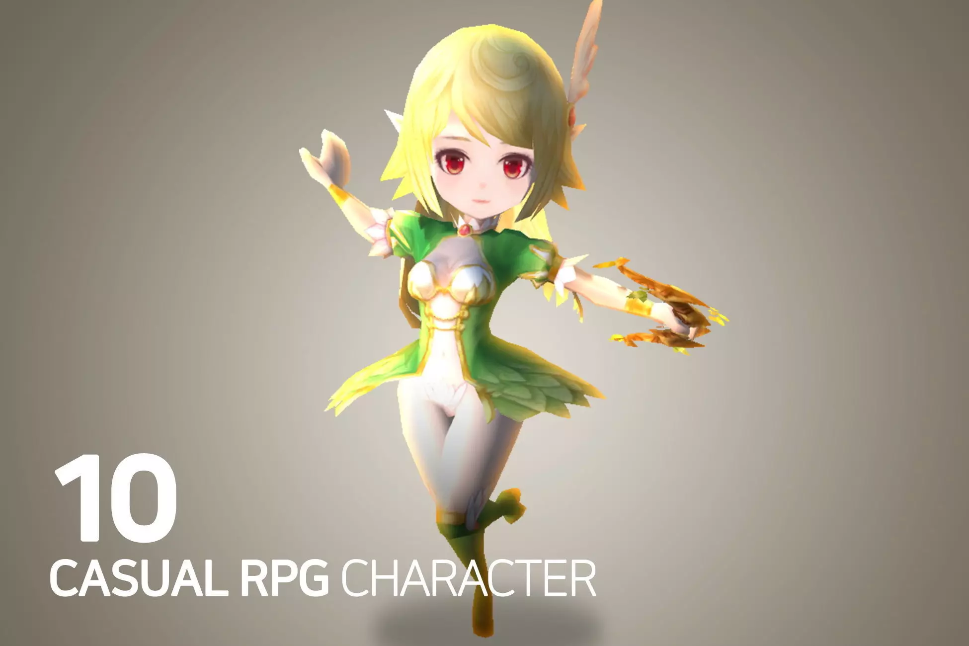 Casual RPG Character - 10 Gaysha Low-poly 3D model