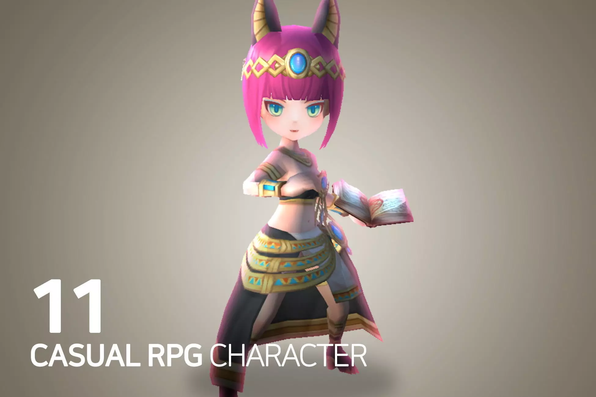 Casual RPG Character - 11 Juliet Low-poly 3D model