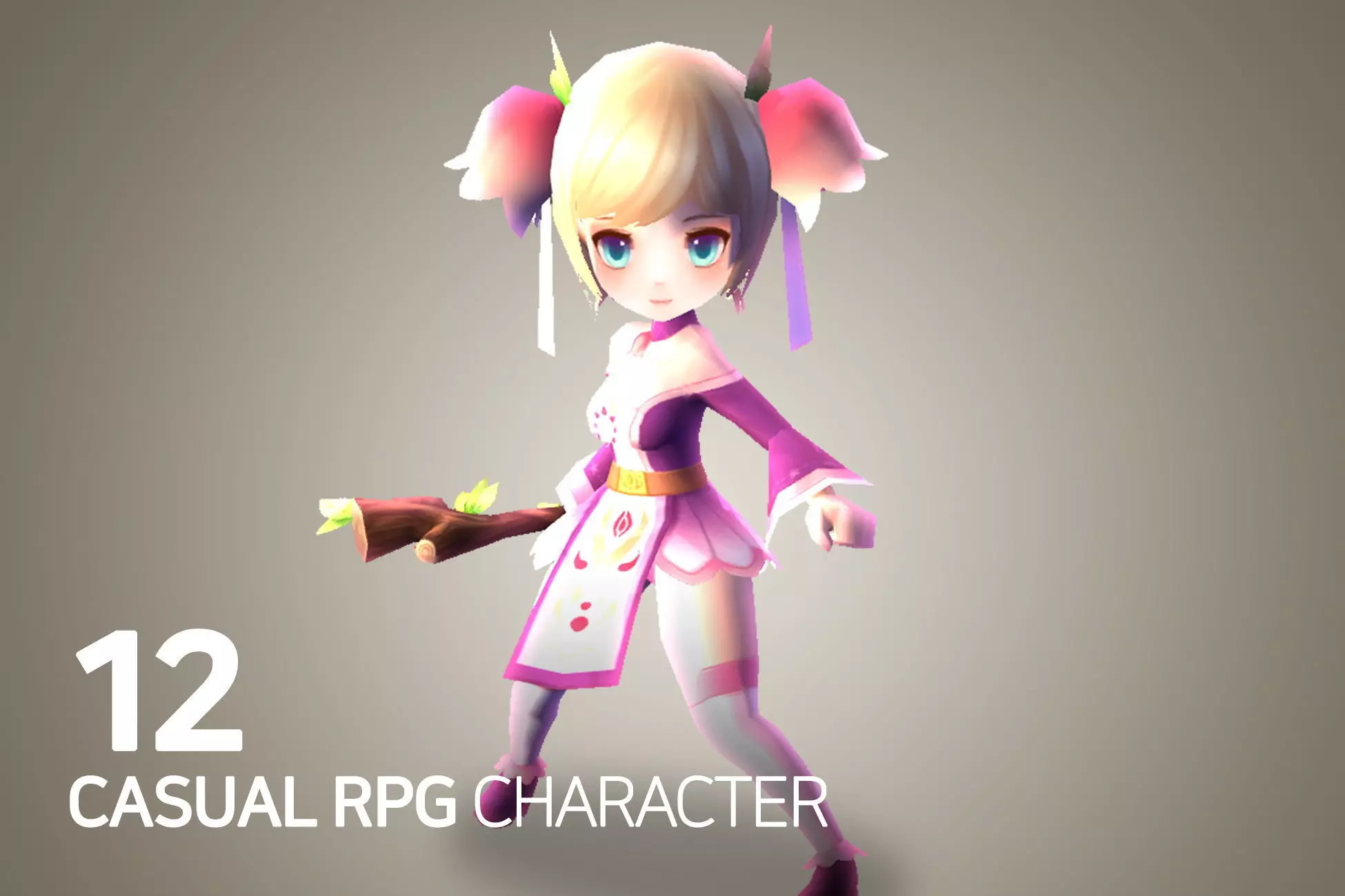 Casual RPG Character - 12 Karen Low-poly 3D model_0