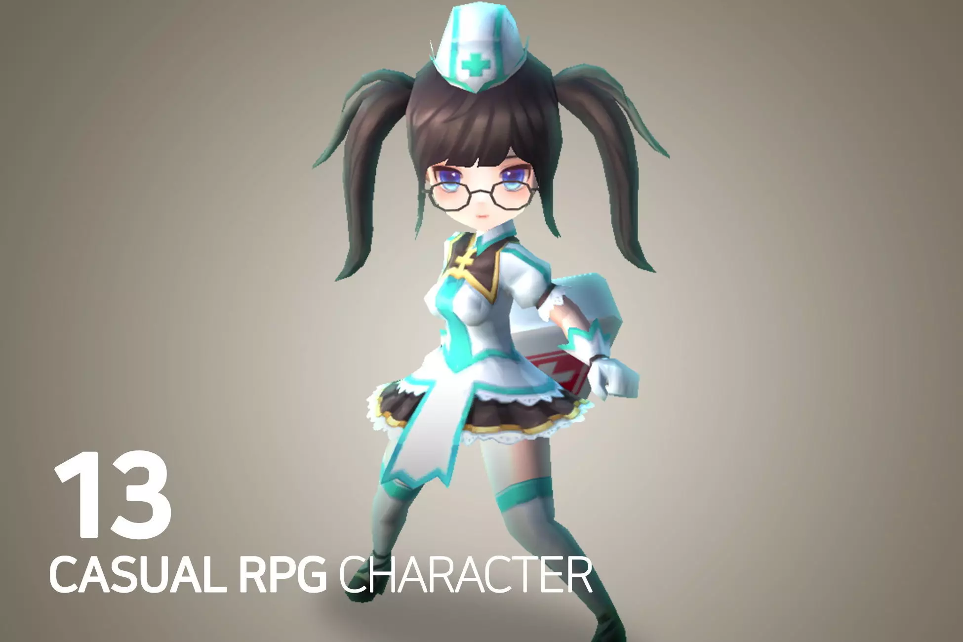 Casual RPG Character - 13 Kate Low-poly 3D model