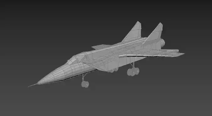 MiG-31 fighter jet Low-poly 3D model
