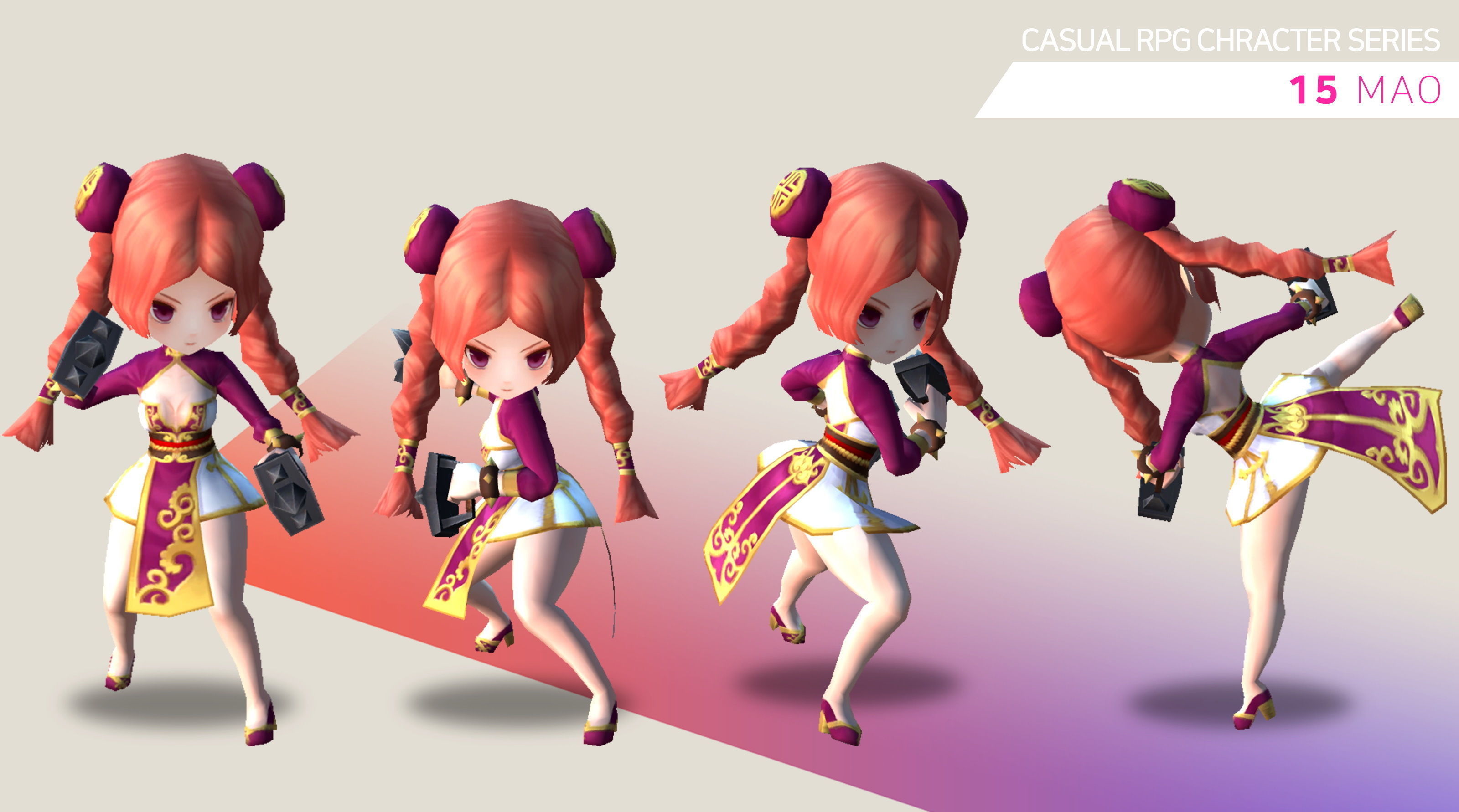 Casual RPG Character - 15 Mao Low-poly 3D model_3