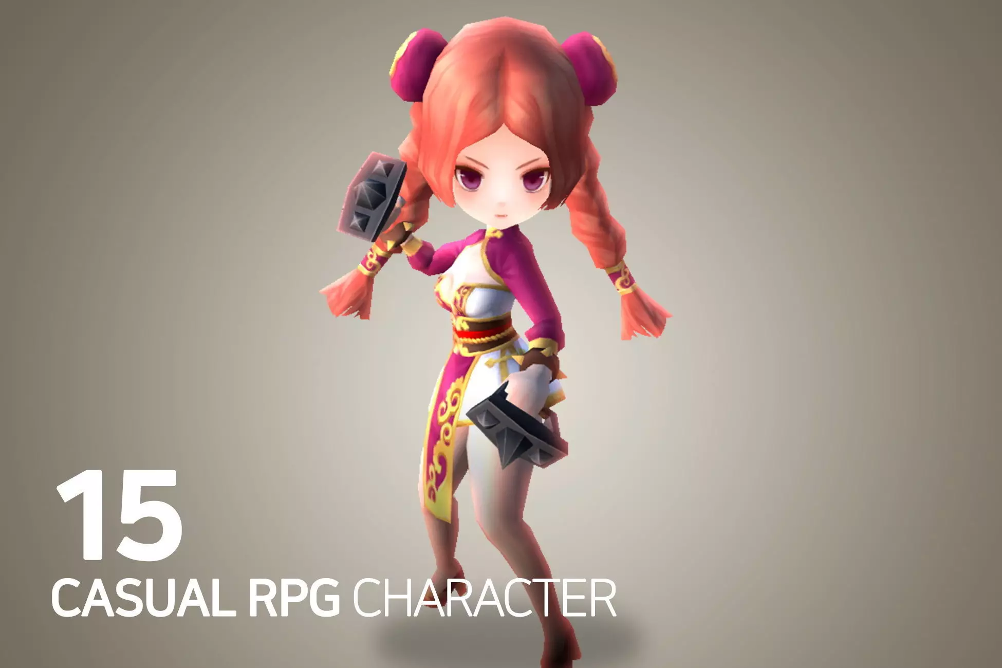 Casual RPG Character - 15 Mao Low-poly 3D model_0