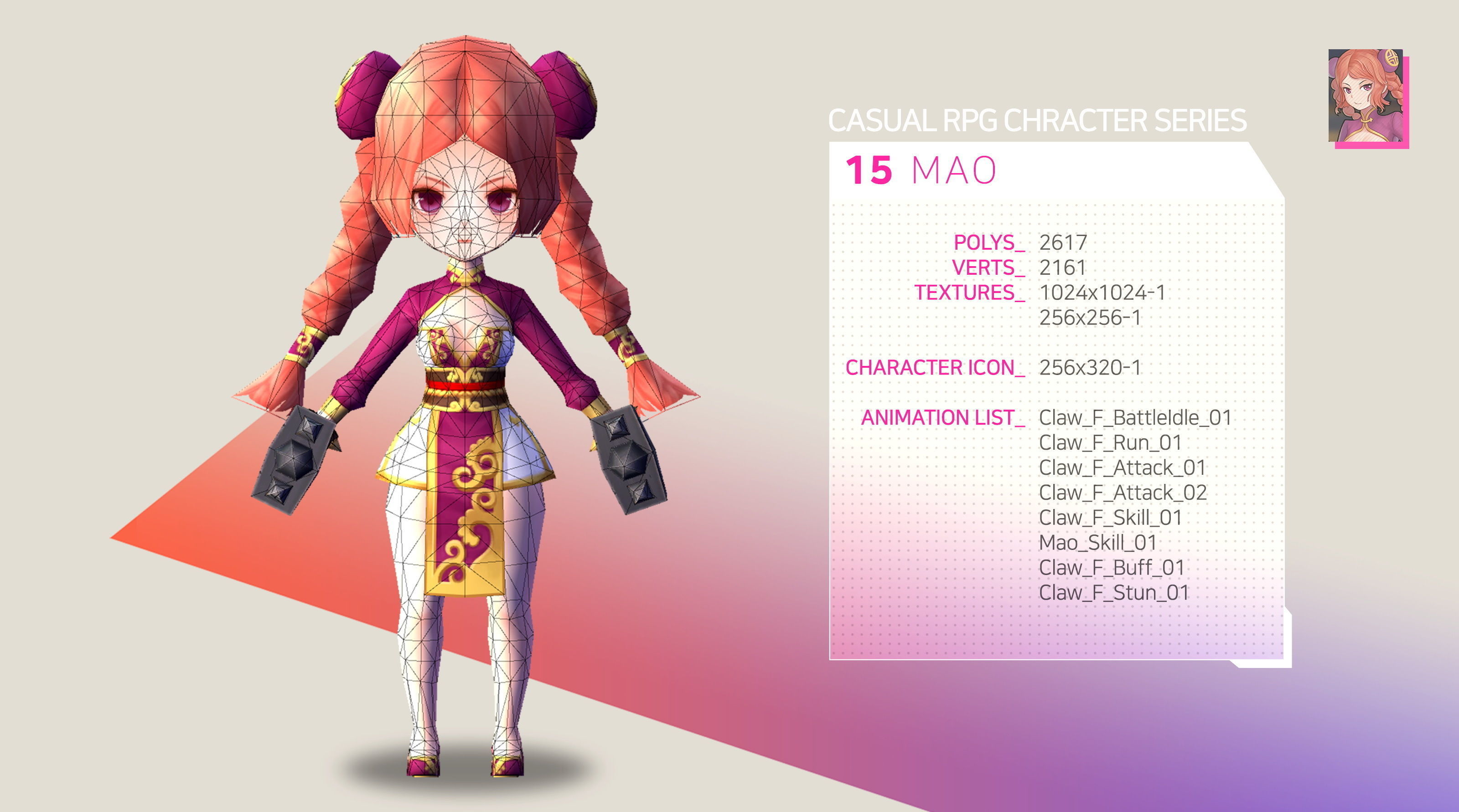 Casual RPG Character - 15 Mao Low-poly 3D model_2