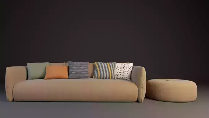 Detailed sofa SketchUp 2019 Free 3D model