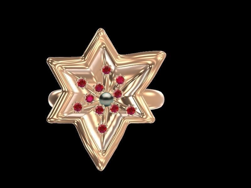 Contemporary Star Pearl ring stl verified  3D print model_7