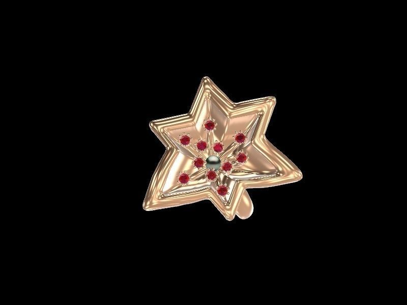 Contemporary Star Pearl ring stl verified  3D print model_8