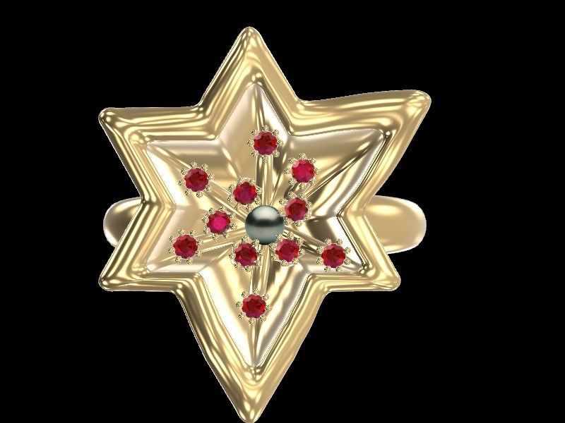 Contemporary Star Pearl ring stl verified  3D print model_13