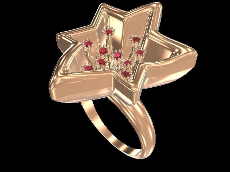 Contemporary Star Pearl ring stl verified  3D print model_3