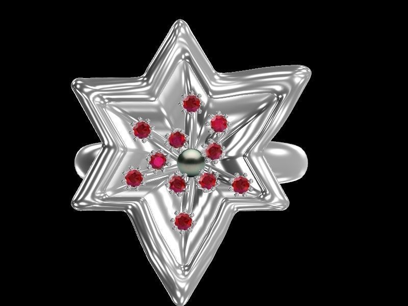 Contemporary Star Pearl ring stl verified  3D print model_17