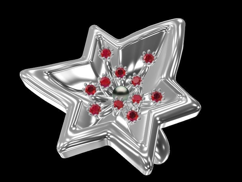 Contemporary Star Pearl ring stl verified  3D print model_16