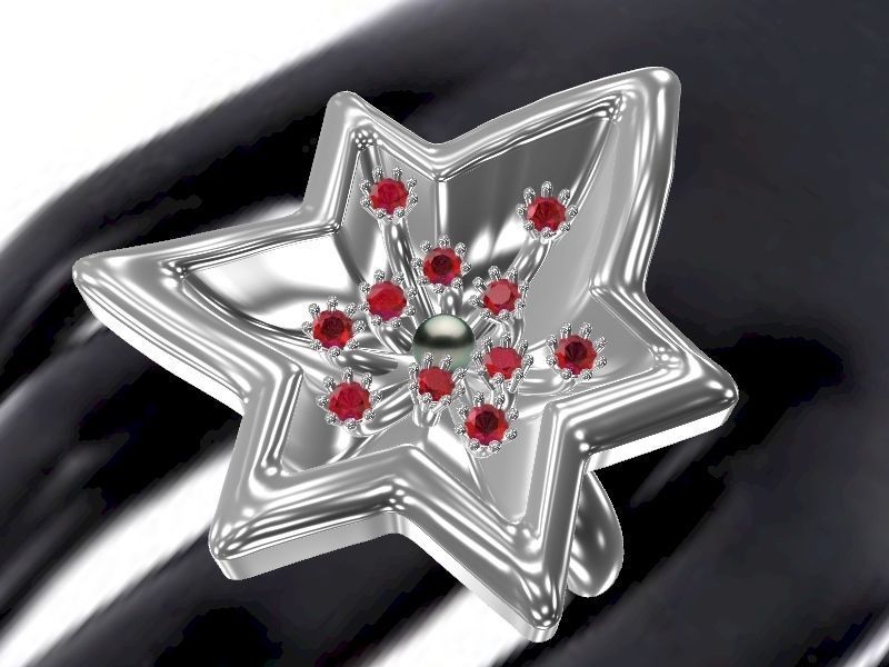 Contemporary Star Pearl ring stl verified  3D print model_19