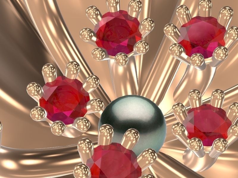 Contemporary Star Pearl ring stl verified  3D print model_1