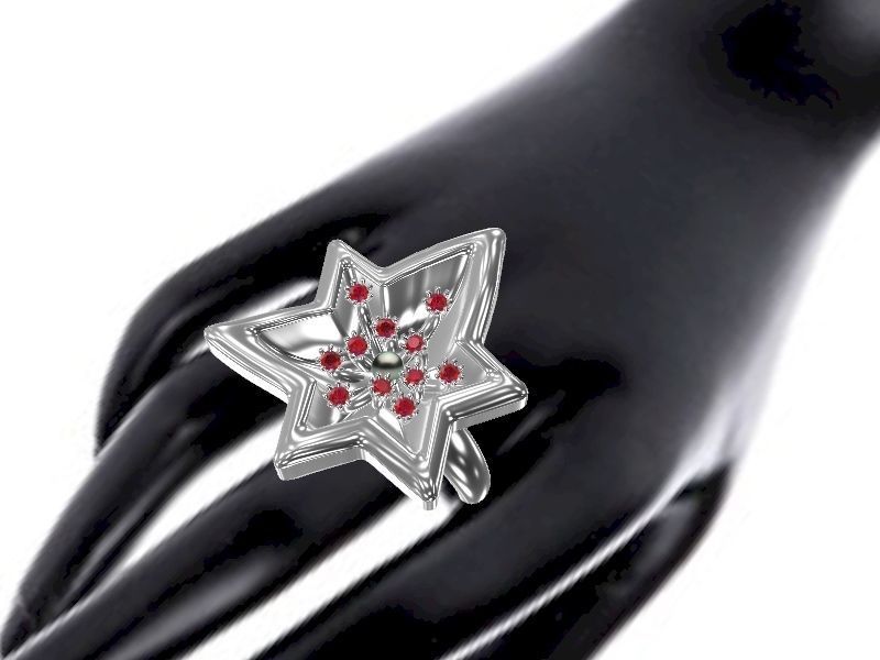 Contemporary Star Pearl ring stl verified  3D print model_20