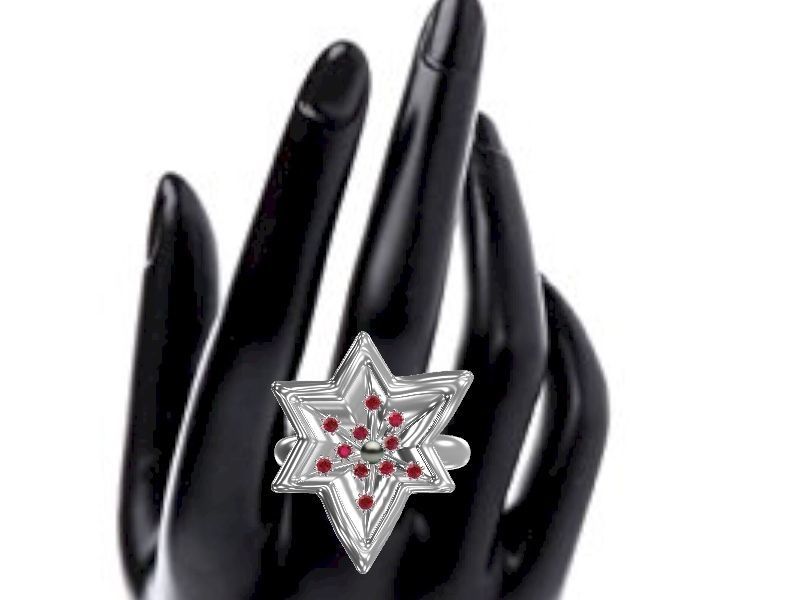 Contemporary Star Pearl ring stl verified  3D print model_18