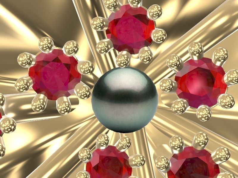 Contemporary Star Pearl ring stl verified  3D print model_12