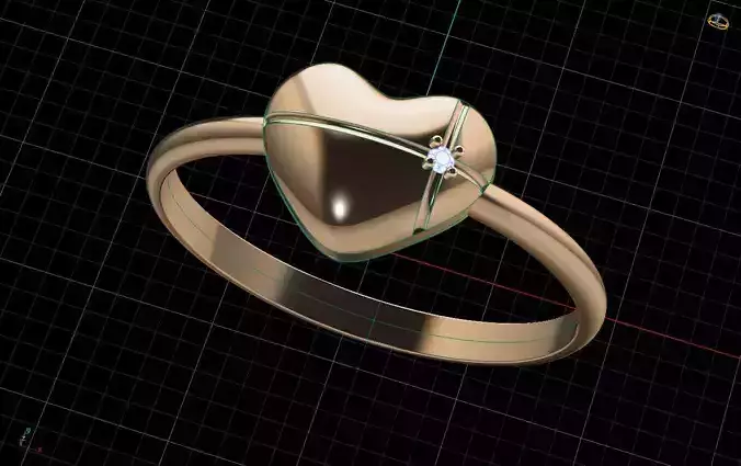 Valentine fingerring design printable stl mesh