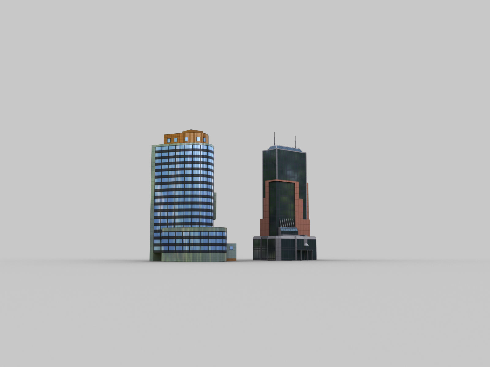 Modern Building pack2 Low-poly 3D model_4