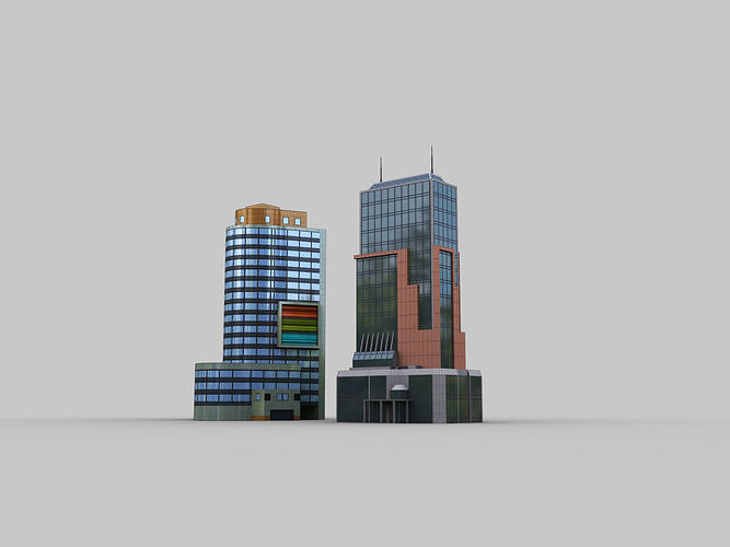 Modern Building pack2 Low-poly 3D model