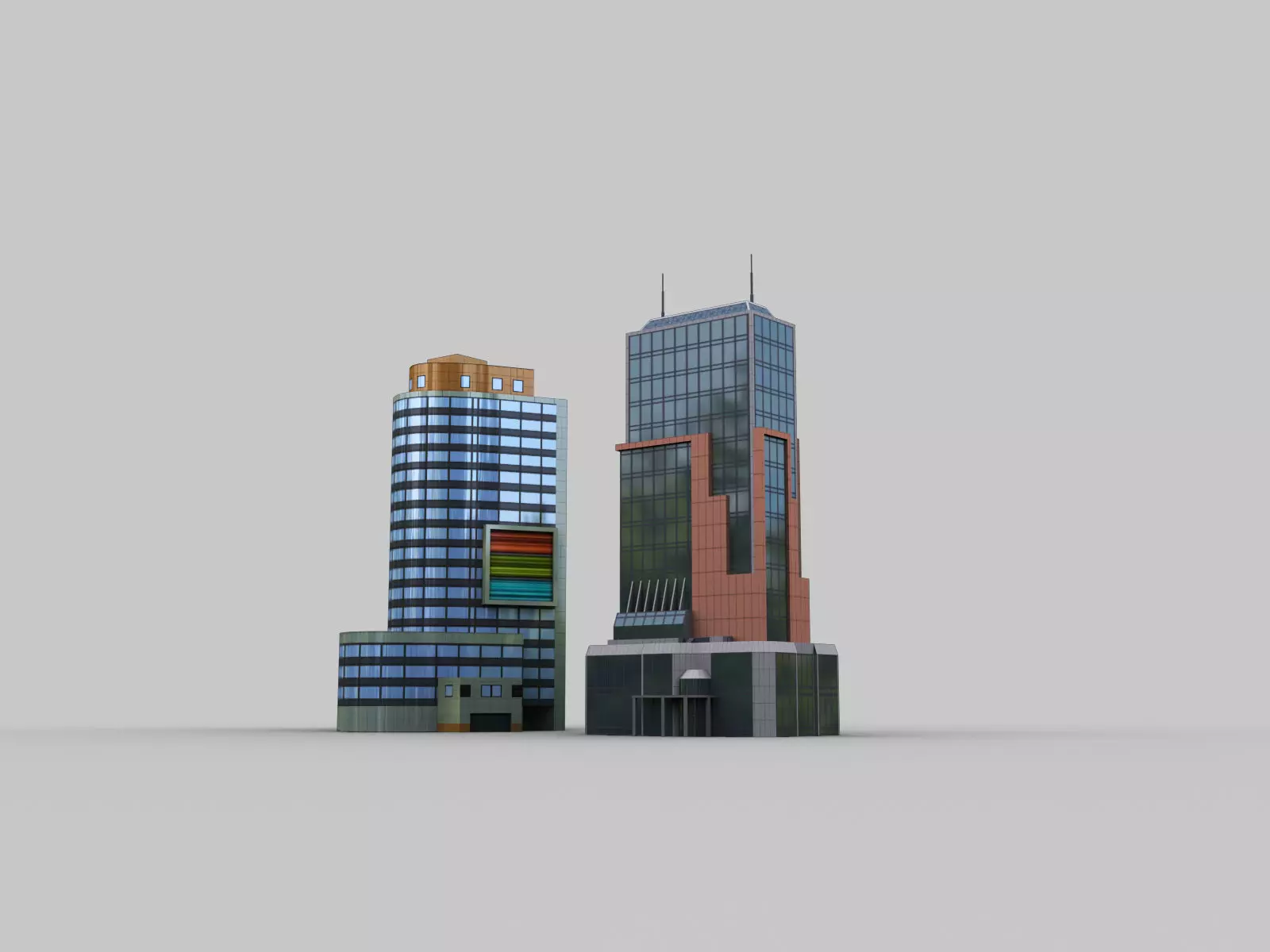 Modern Building pack2 Low-poly 3D model_0