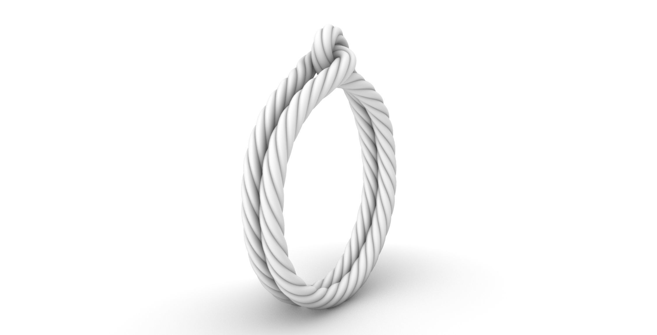 Delicate Rope Ring 3D print model_7