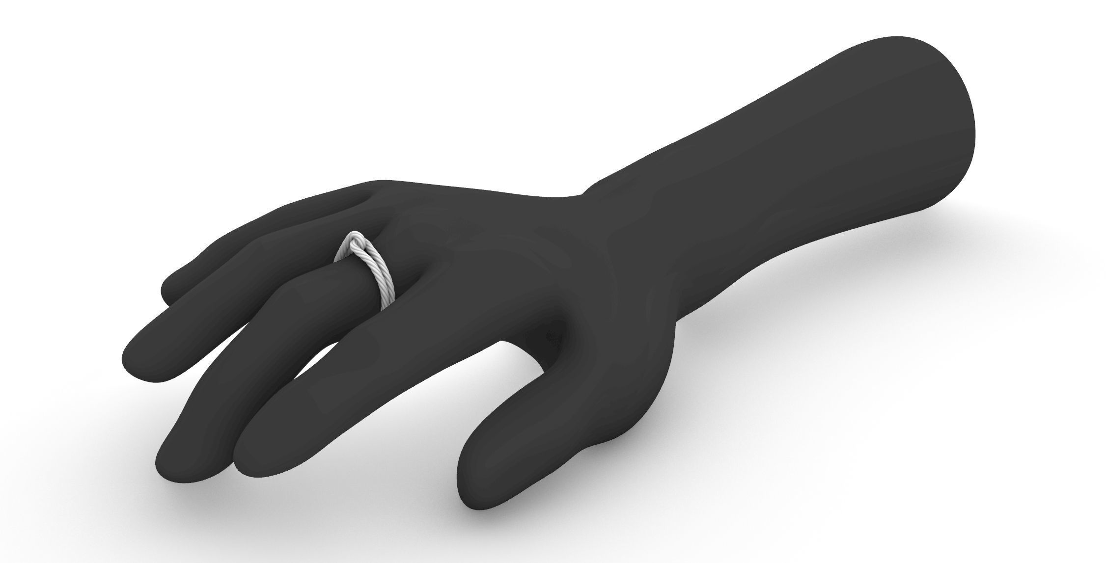 Delicate Rope Ring 3D print model_1