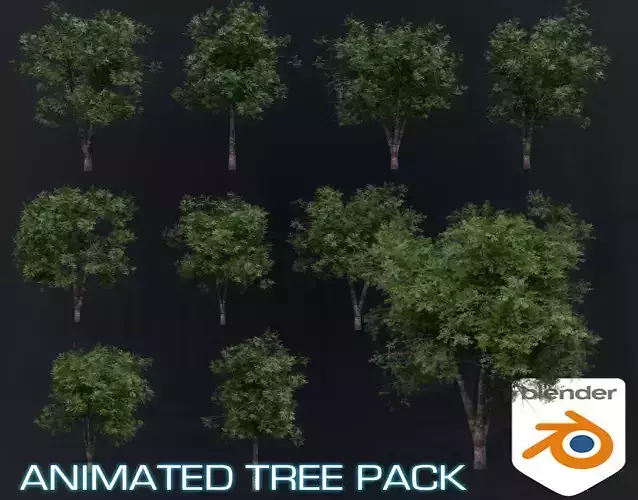 Blender 3 Massive Realistic Animated Tree Pack 3D model