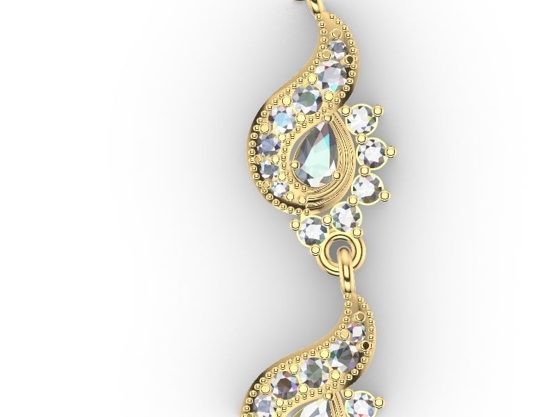 Diamond peacock necklace stl verified 3D print model_8