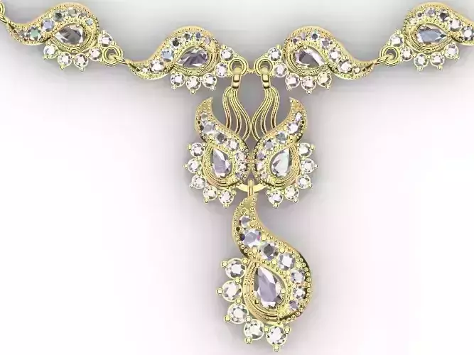 Diamond peacock necklace stl verified 3D print model Diamond peacock necklace stl verified 3D print model