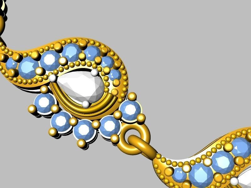 Diamond peacock necklace stl verified 3D print model_2