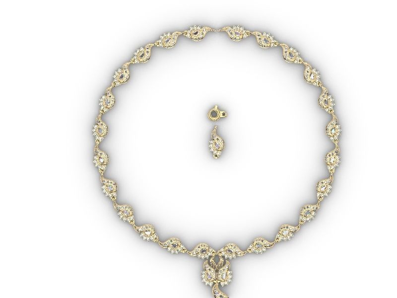 Diamond peacock necklace stl verified 3D print model_13