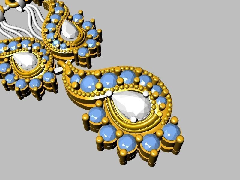 Diamond peacock necklace stl verified 3D print model_1