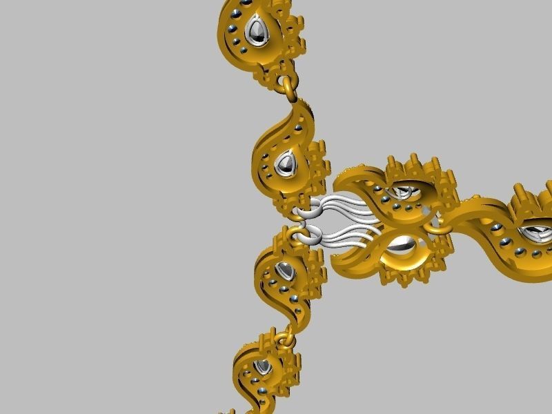 Diamond peacock necklace stl verified 3D print model_11