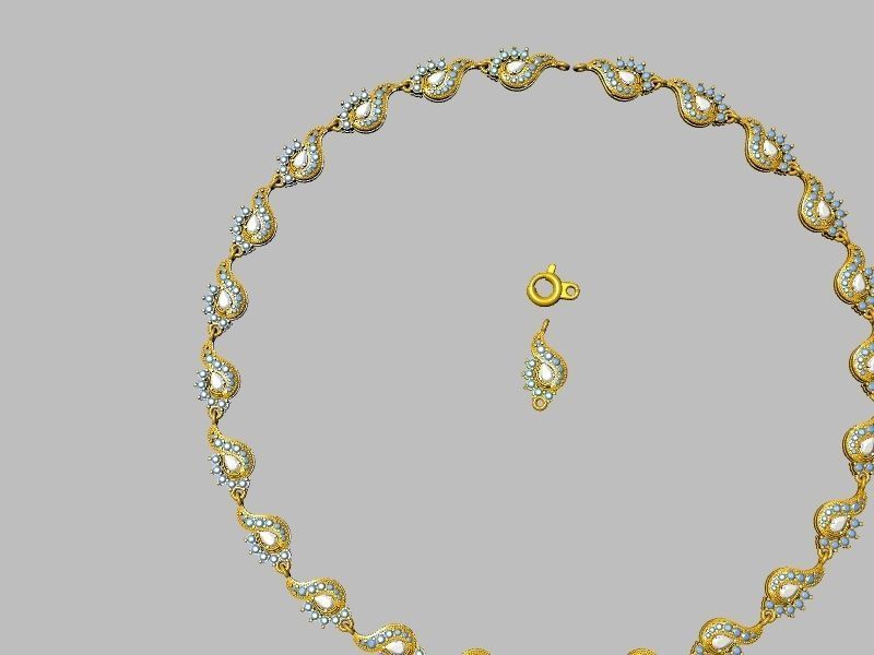 Diamond peacock necklace stl verified 3D print model_12