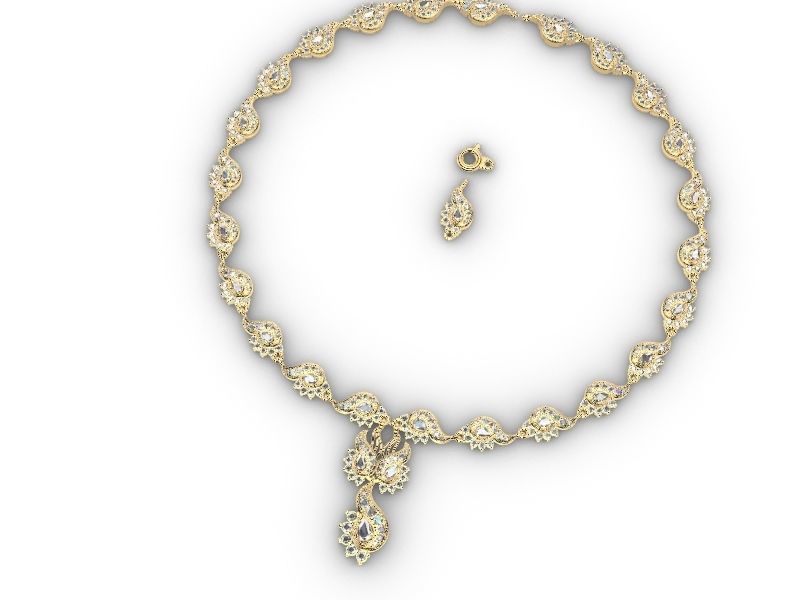 Diamond peacock necklace stl verified 3D print model_3